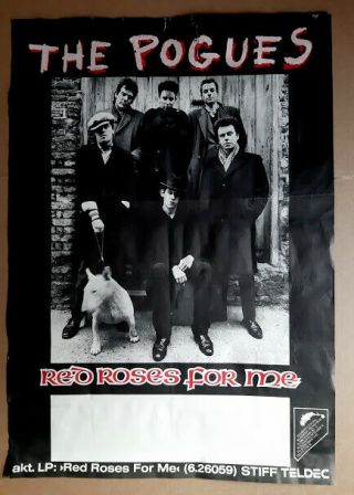 The Pogues Poster Red Roses For Me 1980s 33 " X 23.  5 " Vintage Rare