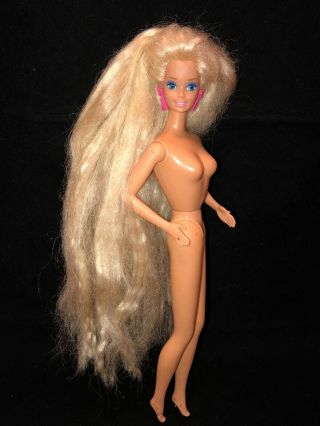 Totally Hair Barbie Long Blonde Hair Fashion Doll 1991 Vintage