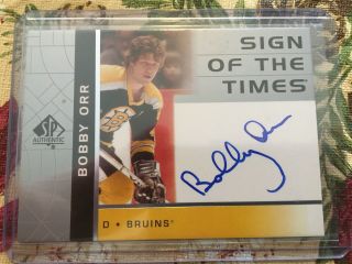 Bobby Orr 2002 - 03 Sp Authentic Sign Of The Times Autograph Signature