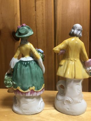 Vintage German Porcelain Man and Women With Flowers 3