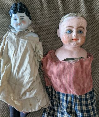 Antique Dolls For Restore,  Parts,  China Doll,  Plaster/composition,  Glass Eyes