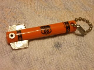 Vintage Orange/black Advertising Phillips 66 Key Chain Celluloid Key Holder