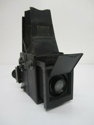 Antique Folmer Schwing RB Graflex Jr Curtain Aperture Camera w/ Case& Film Packs 2