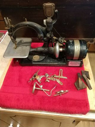 Antique Willcox And Gibbs Hand Crank Sewing Machine W/ Electric Motor Conversion