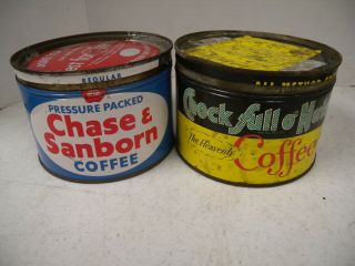 2 - Vintage Advertising Coffee Tins,  Chock Full O 