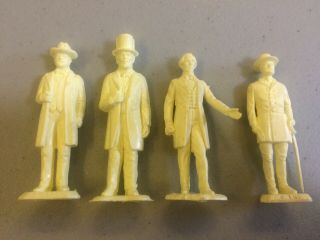Marx Vintage Civil War Character Figures Lincoln,  Grant,  Lee And Davis