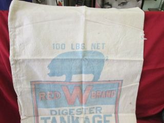 Vintage Wilson & Co. ,  Cedar Rapids,  Iowa IA,  Hog,  Pig Cloth Feed Sack 2