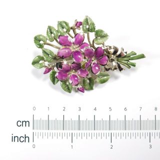 Fab Large Vintage Violet Flower Brooch March Birthday Flower Brooch By Exquisite