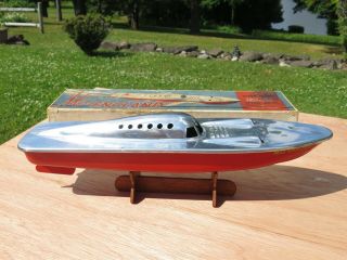 Unusual Antique Toy Speed Boat - " Miss England " Speed Boat,  Steam Powered