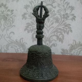 Antique Tibetan Chinese Bronze 19th Century Vajra Bell