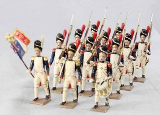 Figurines Cbg Mignot 12 Figurines Defile 1er Empire / Antique Toy Soldier