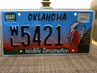 Oklahoma License Plate - Wildlife Conservation - Turkey