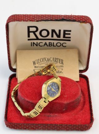 Vintage Rone Incabloc 17 Jewels Gold Toned Mechanical Wristwatch - I04