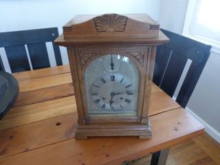 Antique Gustav Becker Westminster Chime Melody Bracket Mantle Clock 8 Day Oak