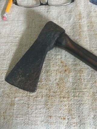 Revolutionary War 1750 - 1780 18th Century Forged Iron Great Belt Axe On Handle
