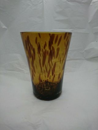 Mid Century Vintage Murano Leopard Glass Vase 1960s