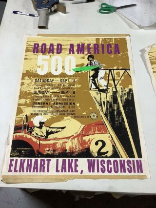 4 Road America June Sprints 500 Posters 1963 Elkhart Lake 0714 - 12