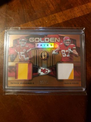 2019 Panini Gold Standard Patrick Mahomes & Kelce Golden Pairs Patch Relic/49