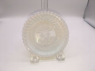 Antique Sandwich Lacy Glass Cup Plate Honey Dish Opalescent Ca.  1850