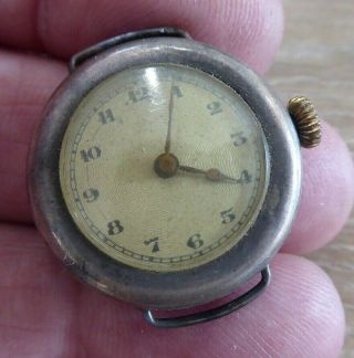 Quality Vintage Solid Silver 15 Jewels Trench Wristwatch // Swiss Made.  A.  C.  R
