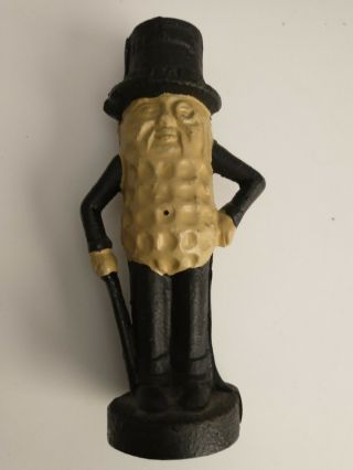 Vintage Mr.  Peanut Cast Iron Bank 5 5/8 " Tall Collectible