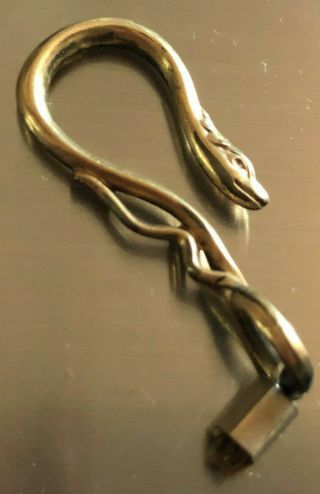 Antique Georgian / Victorian Mourning Snake Hook - Watch Fob - 10k Gold
