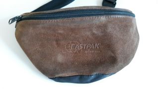 Vintage Eastpak Brown Leather Fanny Pack Hip Waist Bag