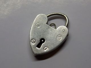 Georg Jensen Vintage Sterling Silver Heart Shaped Charm Bracelet Lock.  Gj Ltd