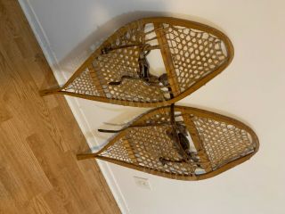Vintage Snowshoes 41 " X12 " Made In Quebec