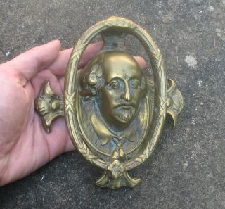 Old Reclaimed Brass William Shakespeare Door Knocker From England