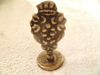 Vintage Silver Toned Brass Wax Stamp Seal Made In Italy - - Initial Monogram " N "