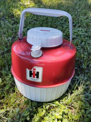 Vintage Red International Harvester Ih Scout Coleman Water Thermos Cooler Jug