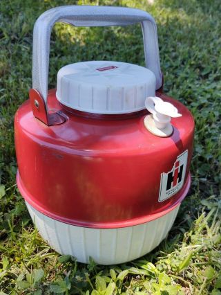 Vintage Red International Harvester IH Scout Coleman Water Thermos Cooler Jug 2