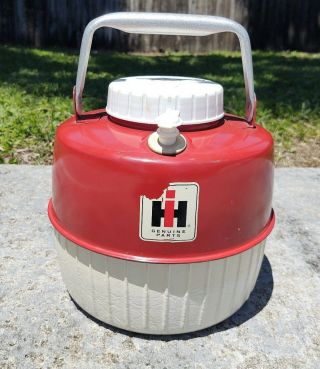 Vintage Red International Harvester IH Scout Coleman Water Thermos Cooler Jug 3