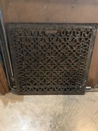 An Antique Cast - Iron Floor Or Wall Heating Grate 22.  25 X 22.  5