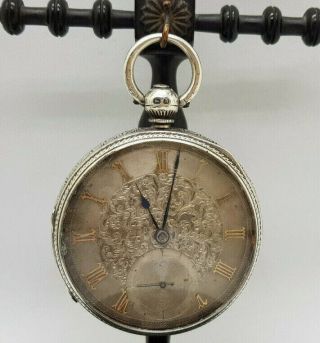 Antique Solid Silver Russell & Co. ,  London Pocket Watch 53 Mm.  Spare Only