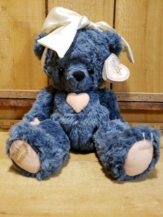 1998 Limited Edition Cherished Teddies Ribbon Bears Karen Blue Plush Retired