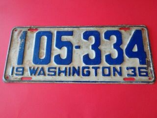 1936 Washington State WA WN Passenger License Plate Pair Chevy/ Ford 2