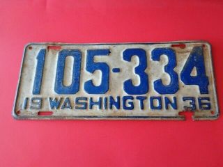 1936 Washington State WA WN Passenger License Plate Pair Chevy/ Ford 3