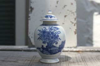 Chinese Export Blue White Soft Paste Jar With Cover,  1800s