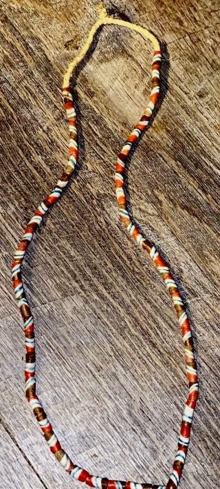Rare Vintage Native Indian Trade Beaded Necklace 28” Long