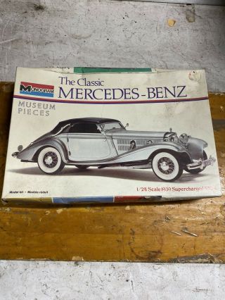 Vintage Monogram Museum Piece 1939 Mercedes Benz 1/24 Scale Model Kit