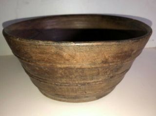 Great 18th Or Early 19th Century Treen Turned Wood Bowl,  Great Form & Patina