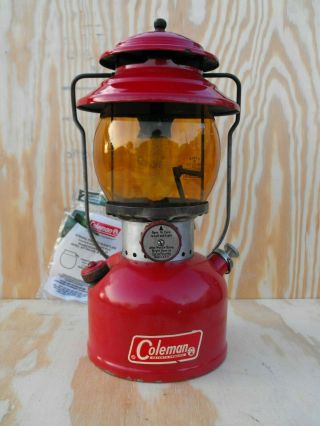 Coleman Lantern,  Model 200a 1966,  Amber Globe Vintage Antique Rare