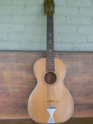 Vintage Parlor Guitar,  Lyon & Healy???,  Luthier Project For Restoration