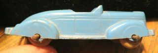 Vintage Tootsietoy Car 3 " Blue 233 Boat Tail Roadster Mfg 1940 - 1941
