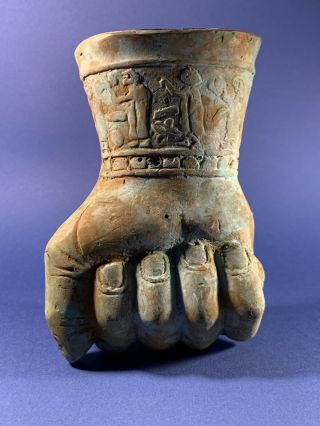 Scarce Ancient Persian Bronze Rhyton Depicting Clenched Fist Circa 500bce