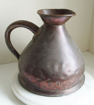 Large Vintage Copper & Brass Water Jug 25.  5cm Tall Holds 5 Litres