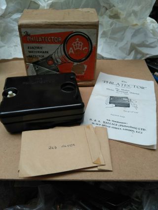Vintage Bakelite Philatector Electric Watermark Detector