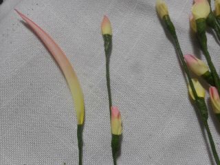19 stems Vintage HANDWRAPPED Weatherproof Beautysilk Flowers Yellow/Pink 2
